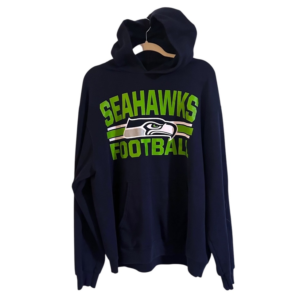 NFL Team Apparel Seattle Seahawks Blue and Green Hoodie XL